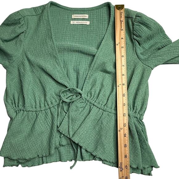 Urban Outfitters Lucielle Ruffle Tie-Front Top Size Small - Picture 6 of 9
